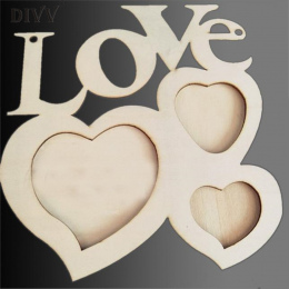 DIVV piękne zwierzę Pusta Miłość Drewniane Ramki na zdjęcia Zdjęcia DIY Art Decor Biały Baza sep930