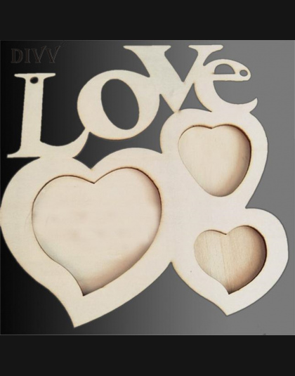 DIVV piękne zwierzę Pusta Miłość Drewniane Ramki na zdjęcia Zdjęcia DIY Art Decor Biały Baza sep930