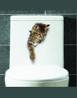 Kot Żywy 3D Rozbite Przełącznik Naklejki Ścienne Łazienka Wc Kicthen Dekoracyjne Kalkomanie Śmieszne Zwierzęta Plakat Wystrój PC