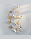 12 sztuk 3D Hollow Butterfly Naklejki Ścienne Home Decor DIY Motyle Lodówka naklejki Pokoju Dekoracji Wedding Party Decor