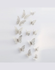 12 sztuk 3D Hollow Butterfly Naklejki Ścienne Home Decor DIY Motyle Lodówka naklejki Pokoju Dekoracji Wedding Party Decor