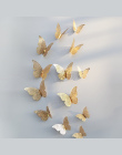 12 Sztuk 3D Tapety Hollow Naklejki Ścienne Motyl Lodówka Dla Dekoracji Domu Nowe Naklejki ścienne Wysokiej Jakości Dekoracje Dom