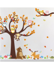 Cartoon Gałęzi Drzewa Las Zwierząt Sowa Małpa Bear Jelenie Wall Stickers Dla Dzieci Pokoje Chłopców Dziewcząt Dzieci Sypialnia H