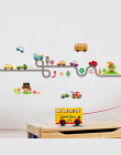 Cartoon Samochody Autostrady Utwór Wall Stickers Dla Dzieci Pokoje Zabaw Dla Dzieci Pokój Sypialnia Decor Wall Art Naklejki Nakl