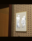 3D Lustro Naklejka Funny WC Wc Drzwi Wejście Znak Mężczyźni Kobiety Łazienka Naklejki Ścienne DIY Naklejki Bar Home Decor