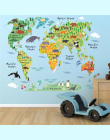 Nowy 037 cartoon animals mapa świata naklejki ścienne dla dzieci pokoje home office dekoracje naklejki ścienne pcv diy mural art