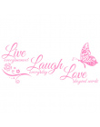 Live Laugh Love Motyl Kwiat Wall Art Naklejki Nowoczesne Naklejki Ścienne Cytaty Winyle Naklejki Ścienne Naklejki Home Decor Sal