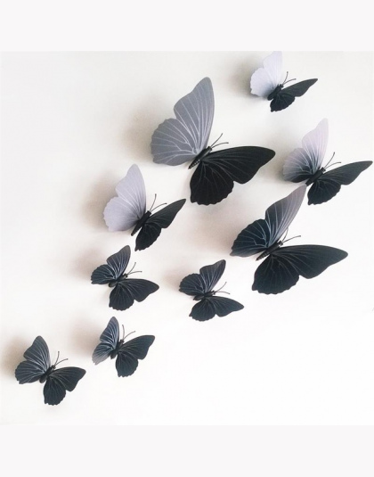 12 sztuk Kreatywny Ślub Dekoracji 3D Lodówka Butterfly Decor Mur Sticke Dzieci Okna Sklep ETH002. Wystrój domu