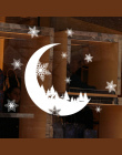 Nowy Rok Okno Szkło Naklejki Ścienne PCV Boże Narodzenie DIY Śnieg Księżyc Wall Stickers Home Naklejka Dekoracje Świąteczne na D
