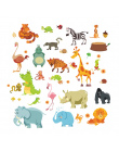Jungle Animals Przedszkole Wall Stickers dla Dzieci Pokoje Safari Pokoje Naklejki Ścienne Dla Dzieci Home Decor Plakat Małpa Sło
