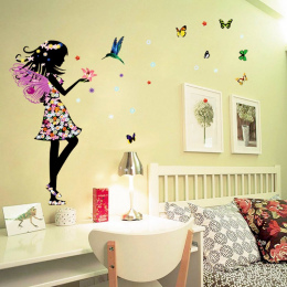 Darmowa wysyłka Piękny Motyl Elf Sztuki Naklejki Ścienne Dla Dzieci Pokoje Home Decor Tło Wall Naklejka Dziecko Sypialnia Winylu