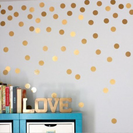 Naklejki Ścienne Naklejki DIY Złote Kropki Dzieci Pokoju Dziecięcego Home Decoration Vinyl Wall Art Naklejki 660701