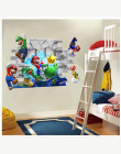 Super Mario Bros Naklejka Ścienna Wymienny Kalkomanie Przedszkole Dla Dzieci Home Decor Vinyl Mural dla Chłopca Sypialnia Salon 