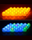 6 sztuk Zasilany z Baterii DOPROWADZIŁY Świeca Multicolor Lampy Symulacji Kolor Płomienia Miga Herbata Światło Domu Ślub Birthda