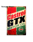 Motor Oil Home Decor Retro Metal Tin Zarejestruj Castrol GTX BP Oleje silnikowe Wall Art Malowanie Dekoracji YA076 Metalowe Tabl