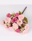 Jesień 15 szefowie/bukiet mały pączek róże bract sztuczny kwiat kwiat jedwabiu rose DIY ślub domu Christmas decor kwiaty róży pr