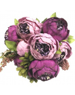 WZROST Jakości jedwabiu kwiat Europejskiej 1 Bukiet Sztuczne Kwiaty Spadek Żywe Piwonia Fałszywe Liści Strona Główna Dekoracje Ś