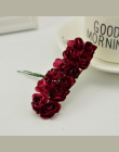 144 sztuk 1 cm tanie Sztuczne Papierowe kwiaty na Ślub samochód fałszywe Róże Wykorzystywane Do dekoracji Cukierków box DIY wien