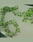 2.4 M Sztuczny Bluszcz zielony Liść Winorośli Garland Rośliny Fałszywe Liści Kwiaty Home Decor Plastikowe Sztuczny Kwiat Rattan 