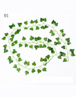 2 m Długi Sztuczne Rośliny Zielony Ivy Liści Sztuczne Winogron Winorośli Fałszywy Parthenocissus Liści Liście Domu Ślubu Bar Dek