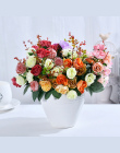 21 szefów/Bukiet Silk Rose Europejski Styl Sztuczny Kwiat Wysokiej Jakości Bukiet Fałszywe Kwiaty Strona Główna Dekoracje Ślubne