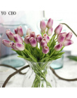YO CHO 1 pc PU Tulipany Kwiaty Sztuczne Prawdziwe dotykowy artificiales para decora mini Tulipan dla Domu dekoracje Ślubne Kwiat