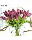 YO CHO 1 pc PU Tulipany Kwiaty Sztuczne Prawdziwe dotykowy artificiales para decora mini Tulipan dla Domu dekoracje Ślubne Kwiat
