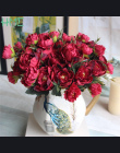 Nowość! 1 Dość Ślubu Bukiet Europejskiej Mini Piwonia Sztuczny Jedwab Kwiat Flores Bride bukiet Home Decoration Tanie Fałszywe K