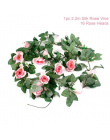 FENGRISE 2.4 m/partia Jedwab Kwiat Róży Z Bluszcz Winorośli Sztuczne Kwiaty dla Domu Wystrój Ślub Dekoracyjny Sztuczny Kwiat Gar