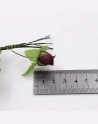 12 sztuk 2 cm ręcznie mini silk rose bukiet sztuczny kwiat wieniec clip art fałszywy kwiat ślubne dekoracje DIY dekoracji