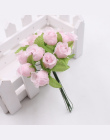 12 sztuk 2 cm ręcznie mini silk rose bukiet sztuczny kwiat wieniec clip art fałszywy kwiat ślubne dekoracje DIY dekoracji