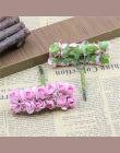 CRLEY 12 sztuk mini miniaturowe róży kwiat sztuczny kwiat ślubne dekoracje DIY wieniec Scrapbooking Craft fałszywe kwiaty