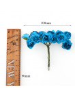 144 sztuk Mini Papieru Sztuczne Kwiaty Róży Dla Domu Dekoracyjne Wieniec Kwiatów Dla Nowożeńców Ślubne Dekoracje DIY Pompom Fałs