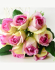12 sztuk Sztuczne Rose Bukiet Dekoracyjne Jedwabne Kwiaty Bride Bukiety dla Wedding Party Decoration Home Materiały Ślubne