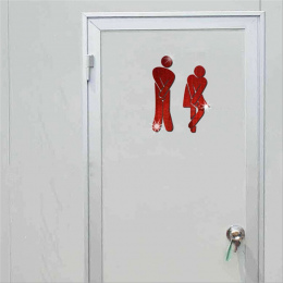 DIY 3D Lustro Naklejki Wc Wejście Znak Wc Łazienka Naklejki Dla Biura Domowego Hotelu Toilete Dekoracji