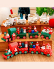Nowy Boże Narodzenie pociąg malowane drewno z Santa/bear Xmas kid zabawki prezent ornament navidad Świąteczne Dekoracje dla domu