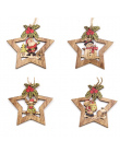 4 sztuk Christmas Star Drewniane Zawieszki Ozdoby Xmas Tree Ornament DIY Rzemiosło Drewna Dzieci Prezent dla Domu Christmas Part