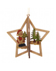 3 zestawy 3D Kreatywne Boże Narodzenie Drewniane Zawieszki Ozdoby DIY Star & Serca Christmas Party Dekoracje Xmas Ozdoby Choinko