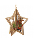 3 zestawy 3D Kreatywne Boże Narodzenie Drewniane Zawieszki Ozdoby DIY Star & Serca Christmas Party Dekoracje Xmas Ozdoby Choinko