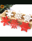 6 sztuk DIY Białe i Czerwone Płatki Śniegu Christmas Drewniane Zawieszki Ozdoby Dla Xmas Ozdoby Choinkowe Christmas Party Dekora