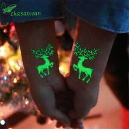 Strona Dekoracji 1 Pc Luminous Tymczasowy Tatuaż Naklejki Boże Narodzenie Carnival Party Nowy Rok Dekoracje Navidad Dekoracje Na