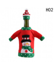 2 sztuk/zestaw Ozdoby Świąteczne Butelka Wina Sweter Pokrywa Torba Santa Claus Dziewiarskie Kapelusze na Nowy Rok Xmas Home Dinn