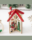 Cute Santa Klauzuli Łuk Dzwon Choinki Ozdoba Dekoracji Drewniane Snowman Ełk Wisiorek Wiszące Ozdoby Świąteczne dla Domu