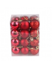 24 sztuk Christmas Ball Ozdoby Xmas Drzewa Dekoracji 30mm Christmas Xmas Drzewo Ball Cacko Wiszące Home Party Ornament Decor