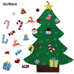 Ourwarm Dzieci DIY Filcu Boże Narodzenie Drzewo z Ozdoby Dzieci Boże Narodzenie Prezenty dla 2018 Nowy Rok Drzwi Ściany Wiszące 