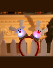 Piękne Boże Narodzenie Santa Renifer Snowman Niedźwiedź LED Światła Pałąk Pasmo Włosów Lightening Podwójna Głowica Xmas Dekoracj