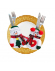 12 sztuk Świąteczne Dekoracje 2018 Sztućce Garnitur Silveware Posiadacze Porckets Noże Torba Snowman Obiad Świąteczne Dekoracje 
