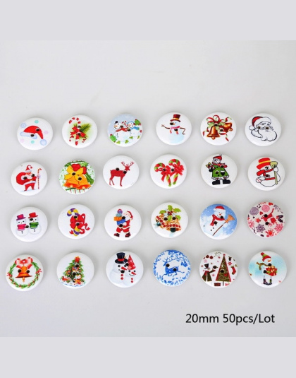 50 sztuk Santa Claus i Snowman Przycisk Świąteczne Dekoracje Dla Domu Wisiorek Wiszące Xmas Ozdoby Choinkowe Dzieci Prezent