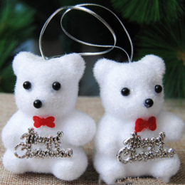 2 Sztuk/worek Białe Słodkie Pianki Christmas Bear Jelenie Dla Choinki Wisiorek Dekoracji Dzieci Prezent Wystrój Domu