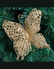 10 sztuk Boże Narodzenie Sztuczne Kwiat Motyl Drzewo Xmas Dekoracje Hollow Kwiat Nowy Rok Kerst Dekoracje Ślubne Kwiaty 6Z